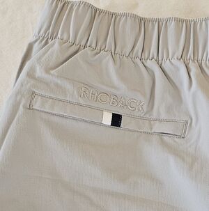 Rhoback Everyday Short Mens Large Performance Stratus Gray Elastic Waist 7.5 in